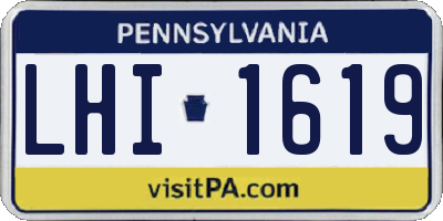 PA license plate LHI1619