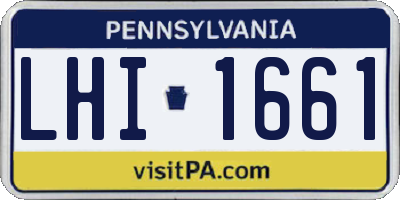 PA license plate LHI1661