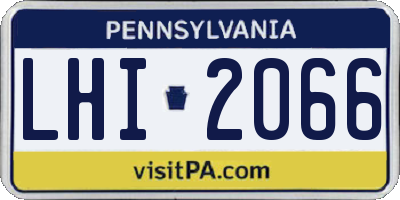 PA license plate LHI2066