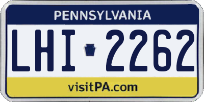 PA license plate LHI2262