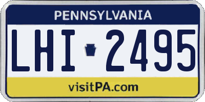 PA license plate LHI2495