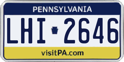 PA license plate LHI2646