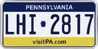 PA license plate LHI2817