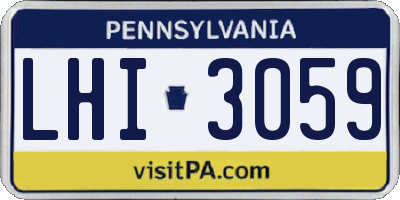 PA license plate LHI3059