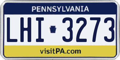 PA license plate LHI3273