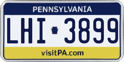 PA license plate LHI3899