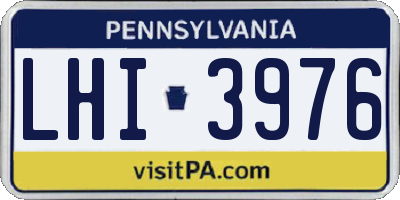 PA license plate LHI3976