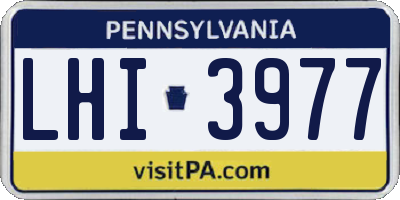 PA license plate LHI3977