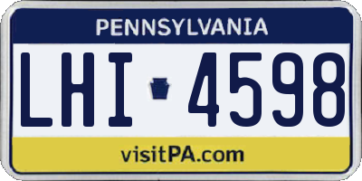 PA license plate LHI4598