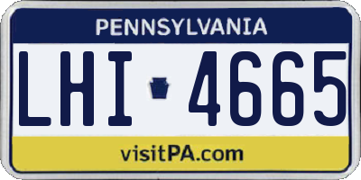PA license plate LHI4665