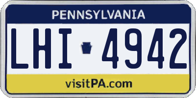 PA license plate LHI4942