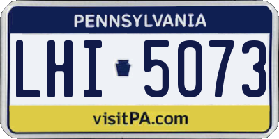 PA license plate LHI5073