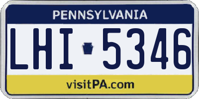 PA license plate LHI5346