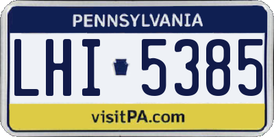 PA license plate LHI5385