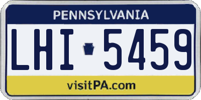 PA license plate LHI5459