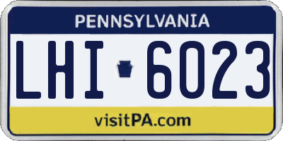 PA license plate LHI6023