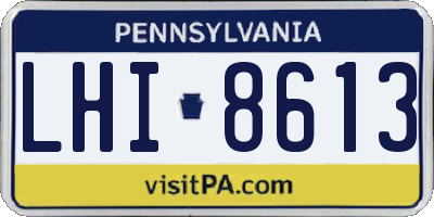 PA license plate LHI8613