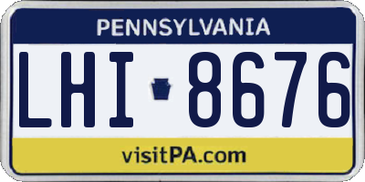 PA license plate LHI8676