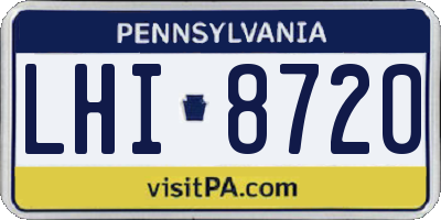 PA license plate LHI8720