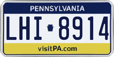 PA license plate LHI8914