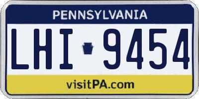 PA license plate LHI9454
