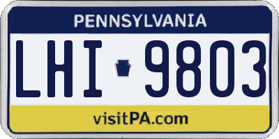 PA license plate LHI9803