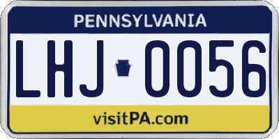 PA license plate LHJ0056
