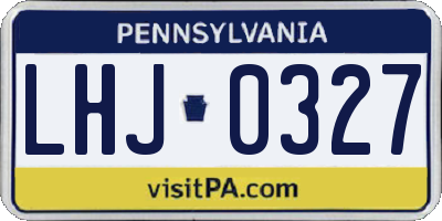 PA license plate LHJ0327