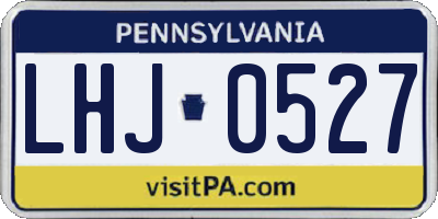 PA license plate LHJ0527