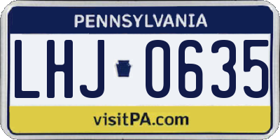 PA license plate LHJ0635