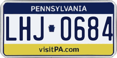 PA license plate LHJ0684