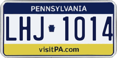 PA license plate LHJ1014