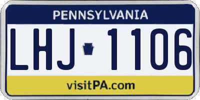 PA license plate LHJ1106