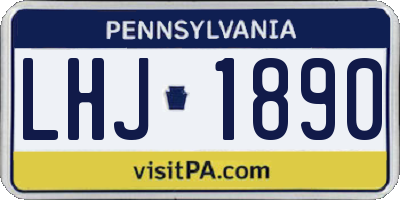 PA license plate LHJ1890