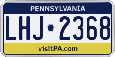 PA license plate LHJ2368