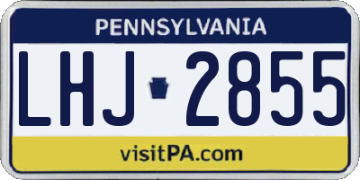 PA license plate LHJ2855