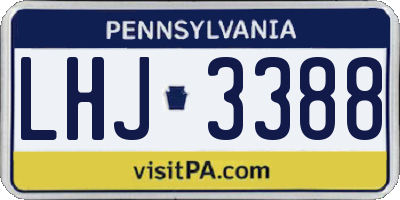 PA license plate LHJ3388