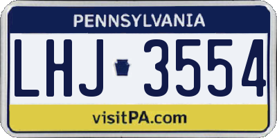 PA license plate LHJ3554