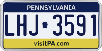 PA license plate LHJ3591