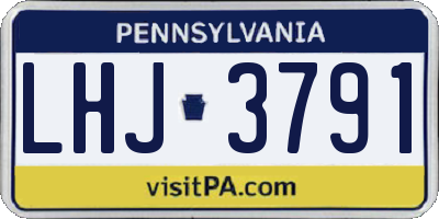 PA license plate LHJ3791