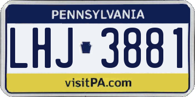 PA license plate LHJ3881