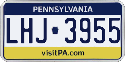PA license plate LHJ3955