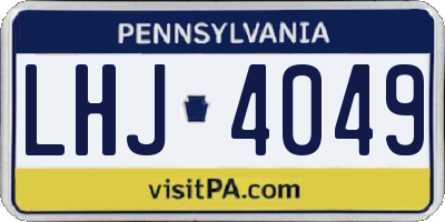 PA license plate LHJ4049