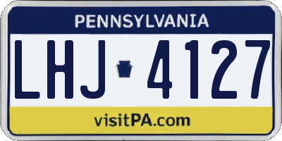 PA license plate LHJ4127
