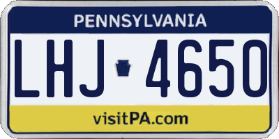 PA license plate LHJ4650
