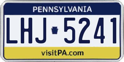 PA license plate LHJ5241