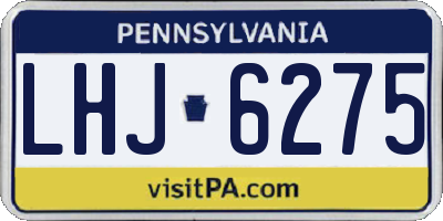 PA license plate LHJ6275