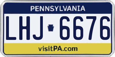 PA license plate LHJ6676