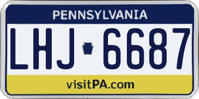 PA license plate LHJ6687