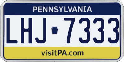 PA license plate LHJ7333